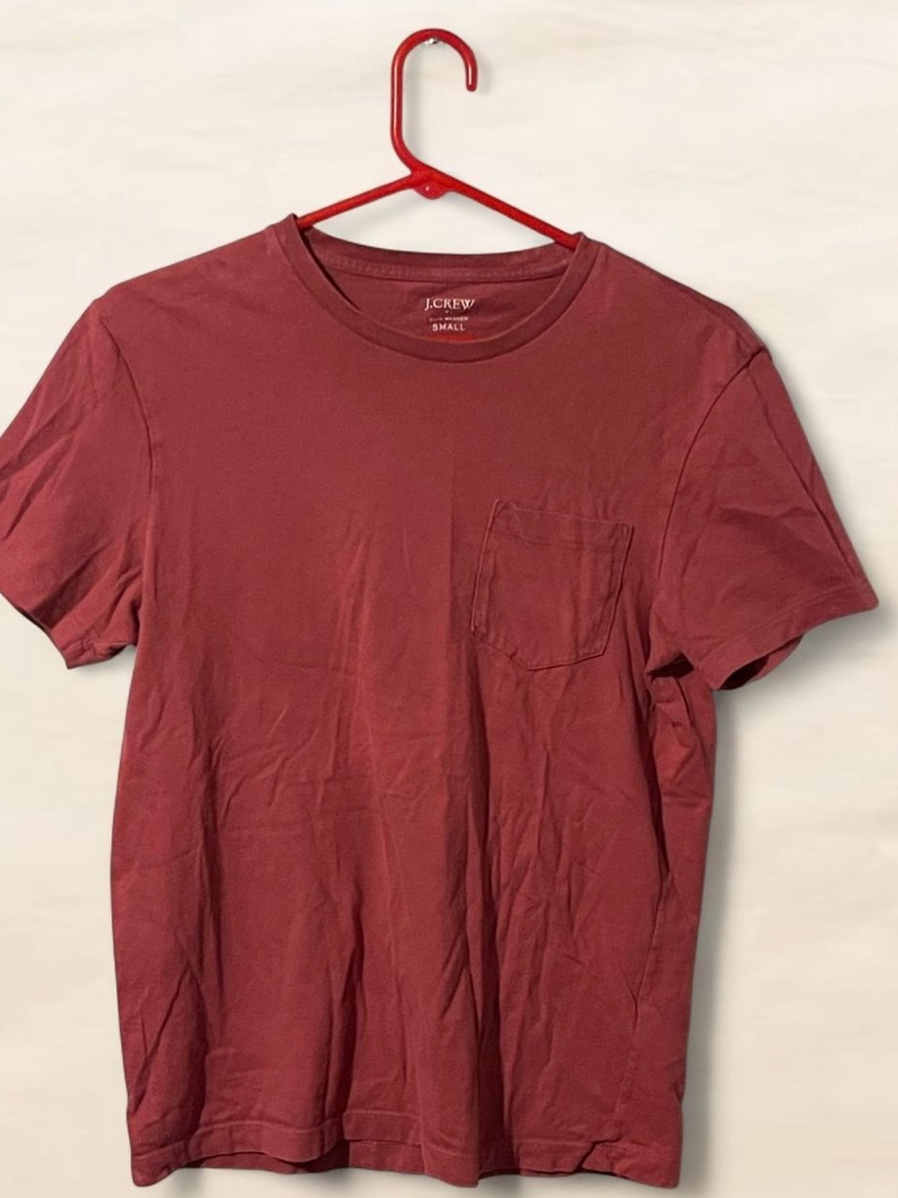 J. Crew Men’s Pocket Crewneck T-Shirt — Brick Red